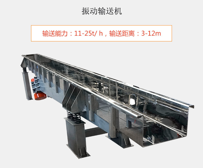 振動(dòng)輸送機(jī)：輸送能力：11-25t/ h，輸送距離：3-12m